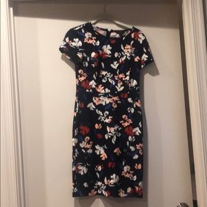 Banana republic navy floral dress